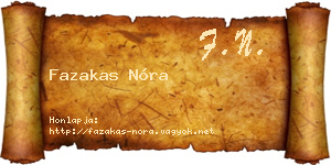 Fazakas Nóra névjegykártya