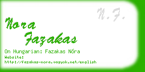 nora fazakas business card