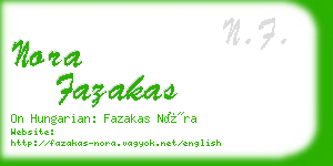 nora fazakas business card